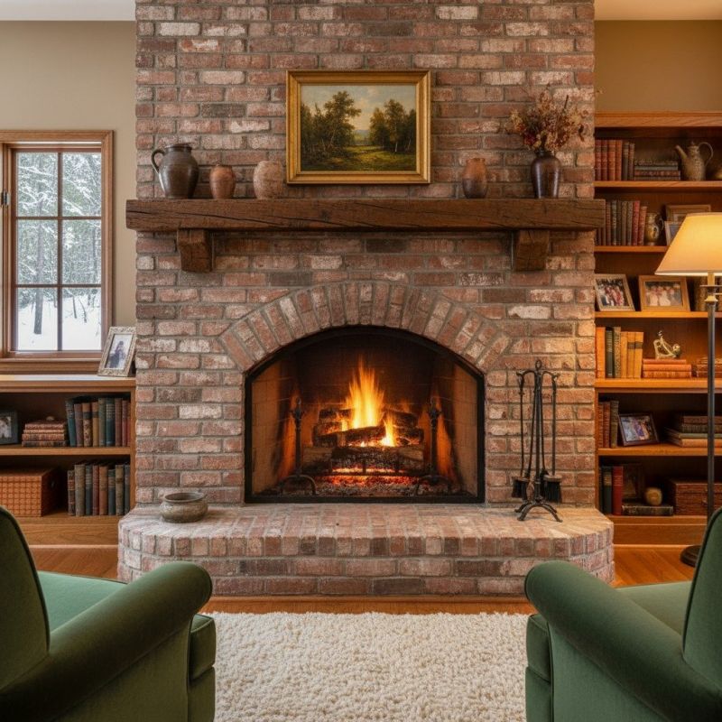 Brick Mantel Installation